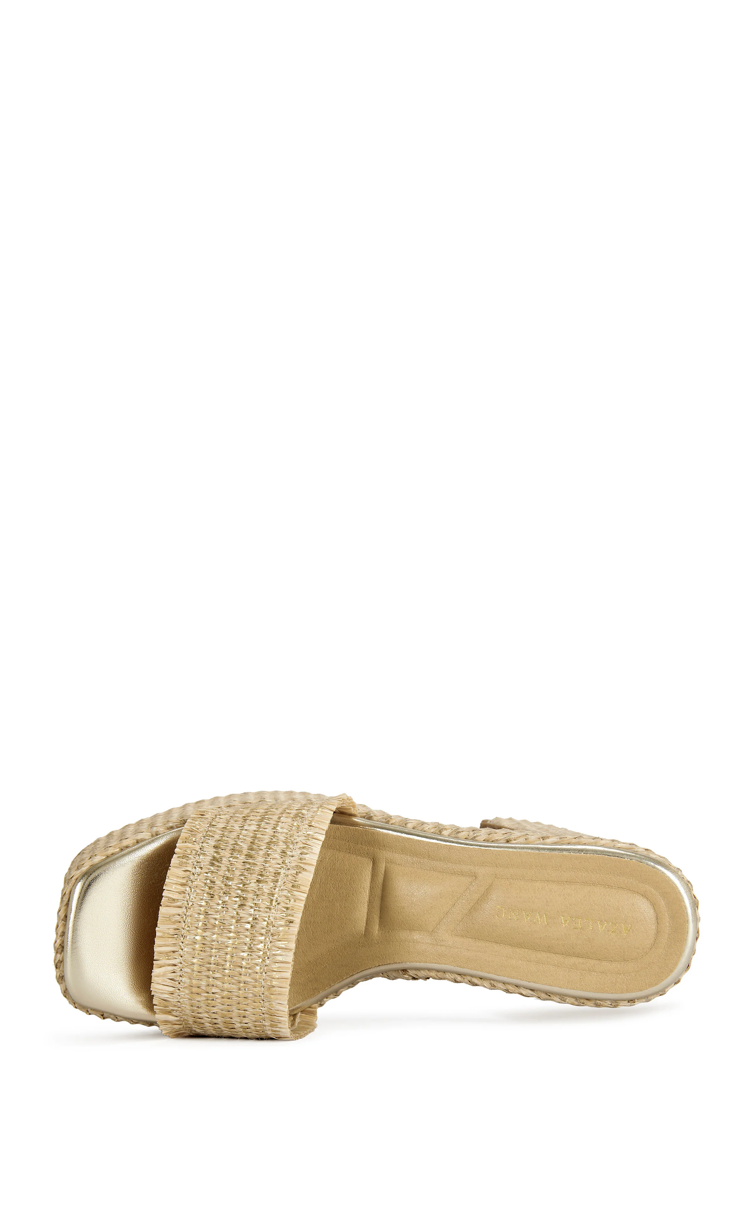 ANIKET-BEIGE WICKER PLATFORM SANDAL - Image 4