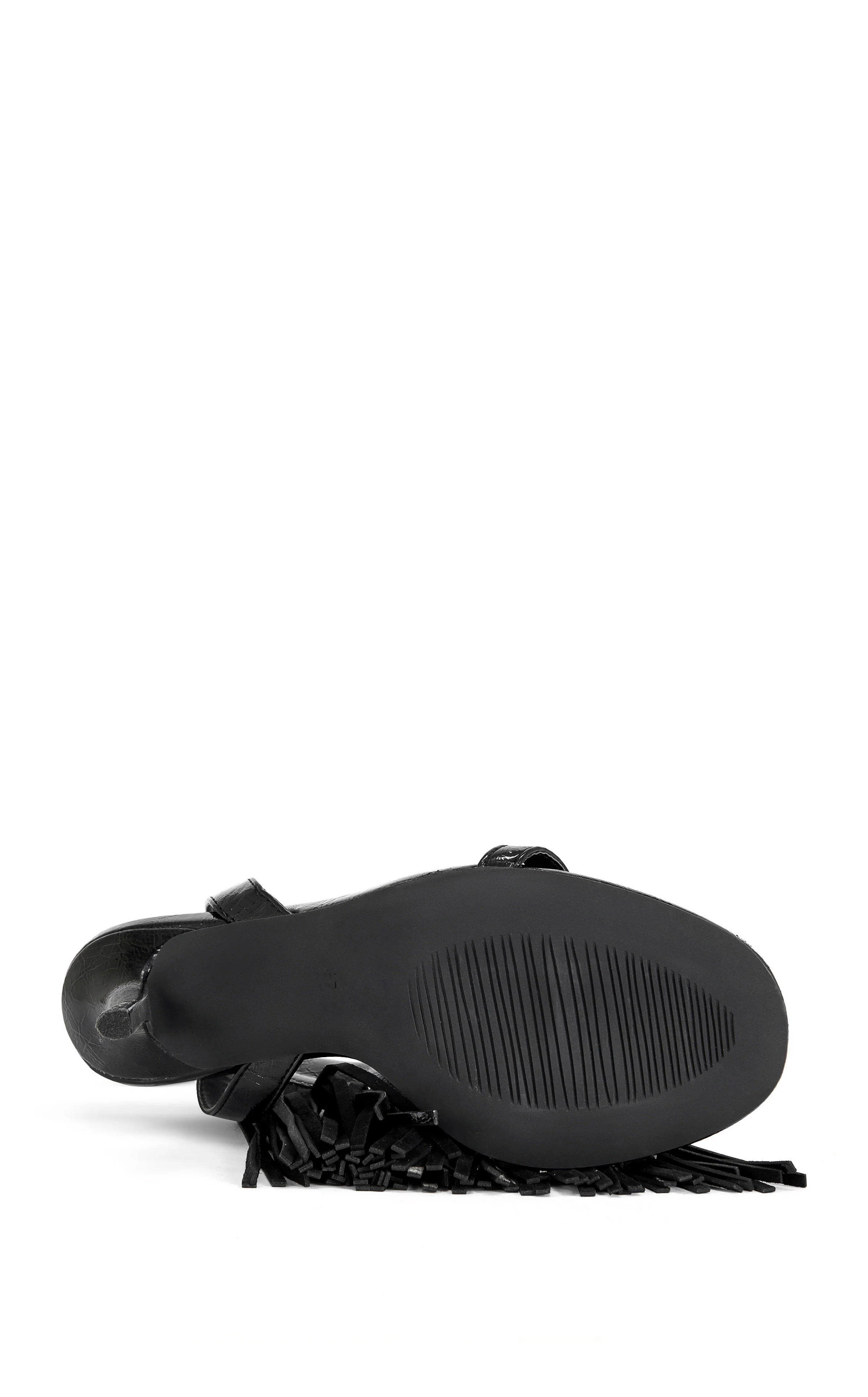 ANTIQUE-BLACK FRINGE STILETTO SANDAL - Image 6