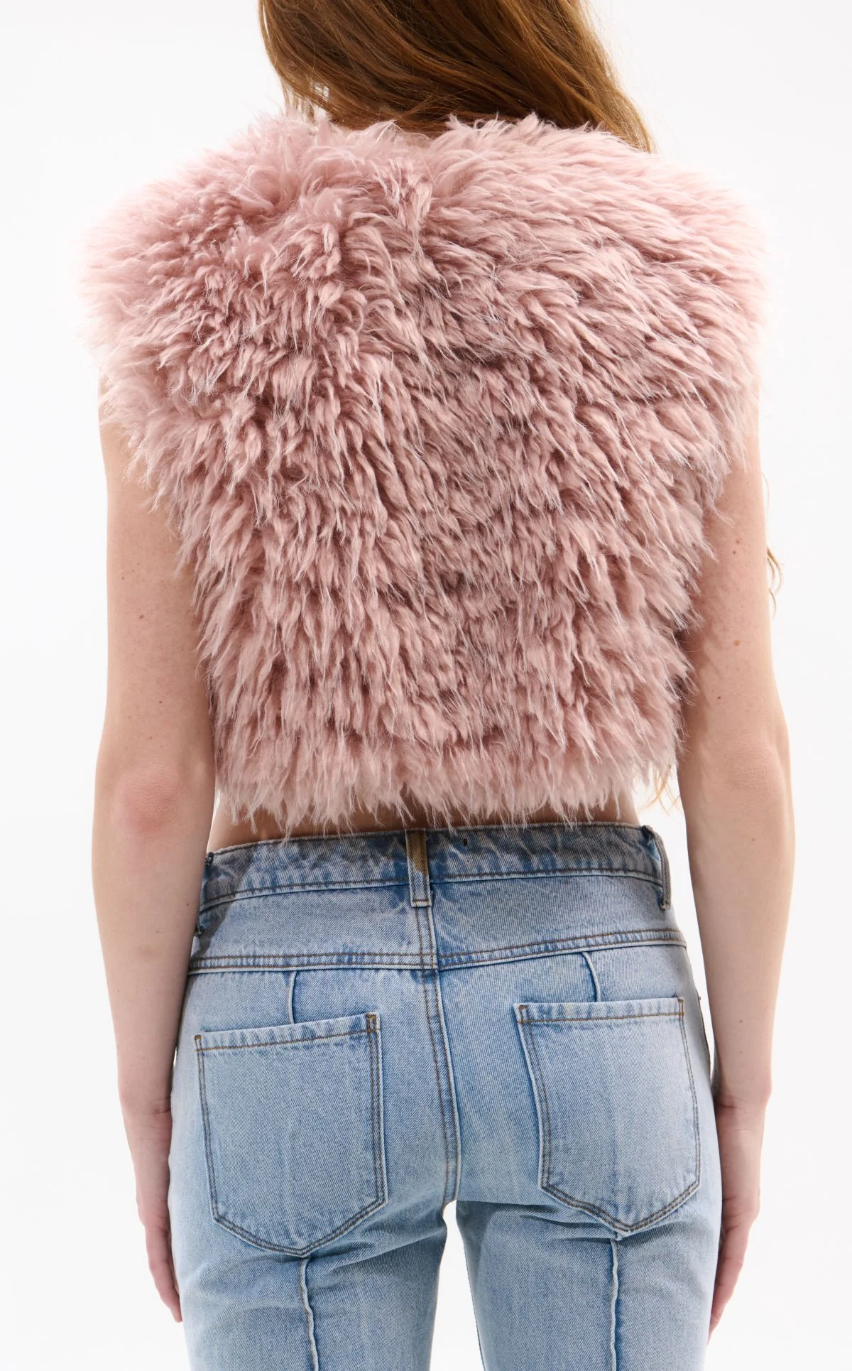CAMILLE-PINK FAUX FUR VEST - Image 4