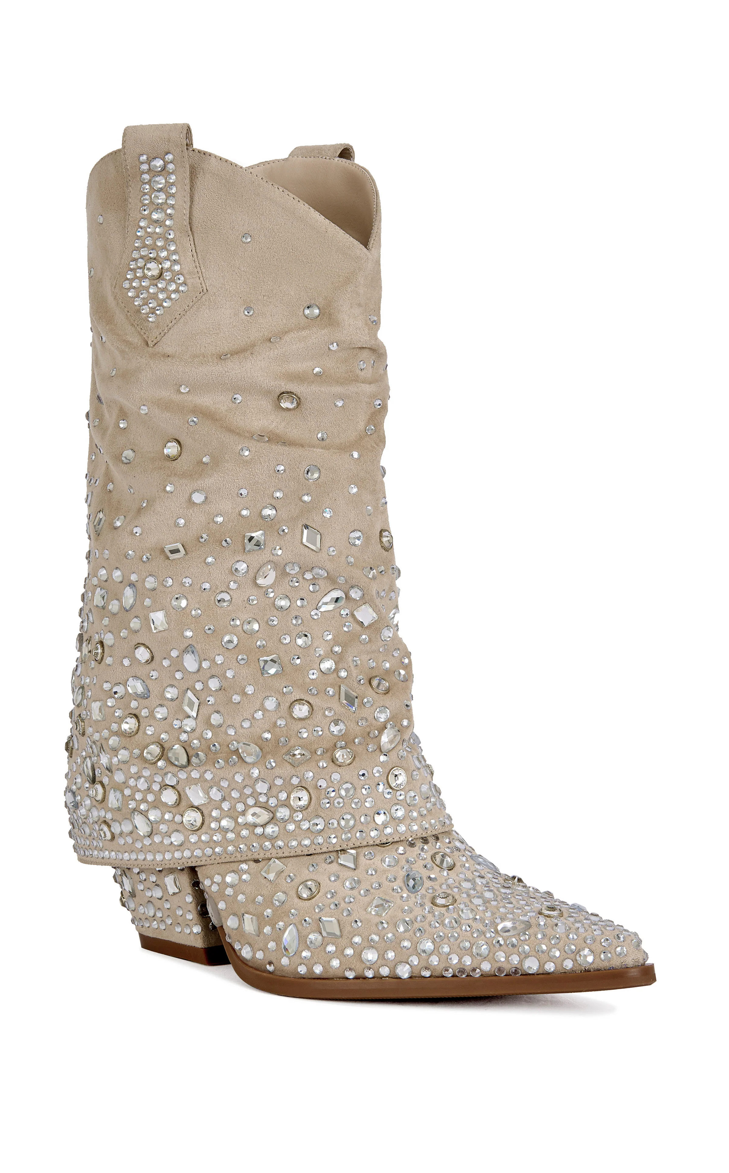 CHRISTOS-BEIGE EMBELLISHED WESTERN BOOTIE - Image 2