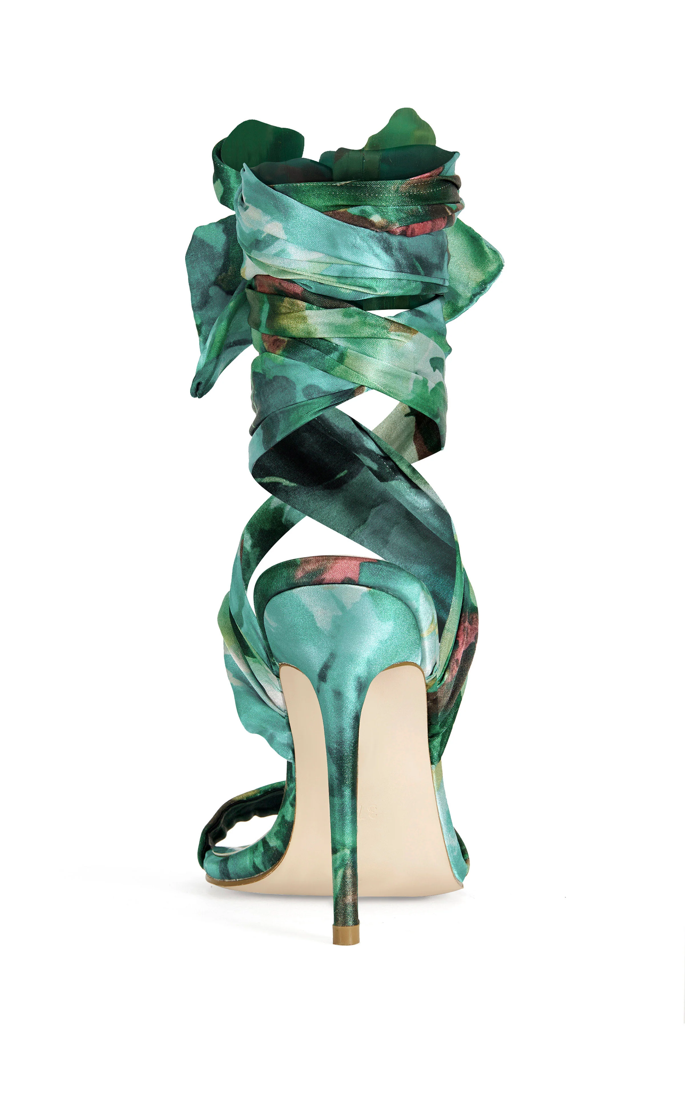 ELZON-GREEN WRAP-AROUND STILETTO SANDAL - Image 3