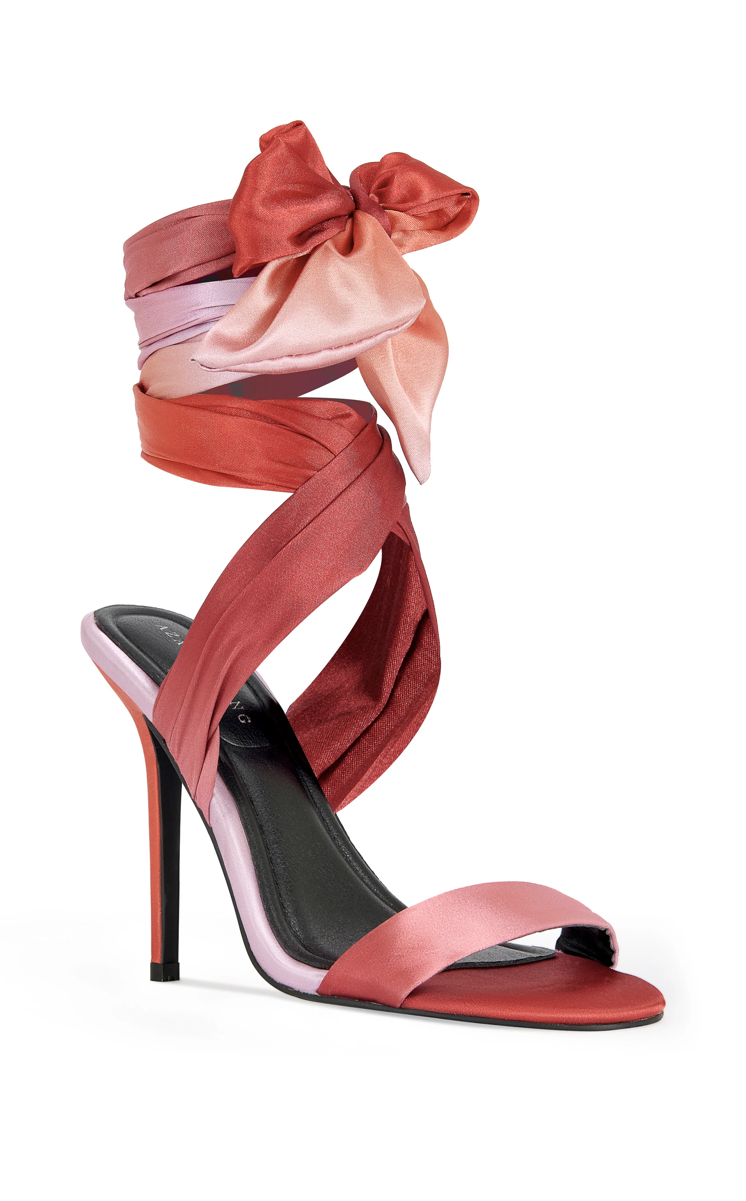 ELZON-ORANGE WRAP-AROUND STILETTO SANDAL - Image 3