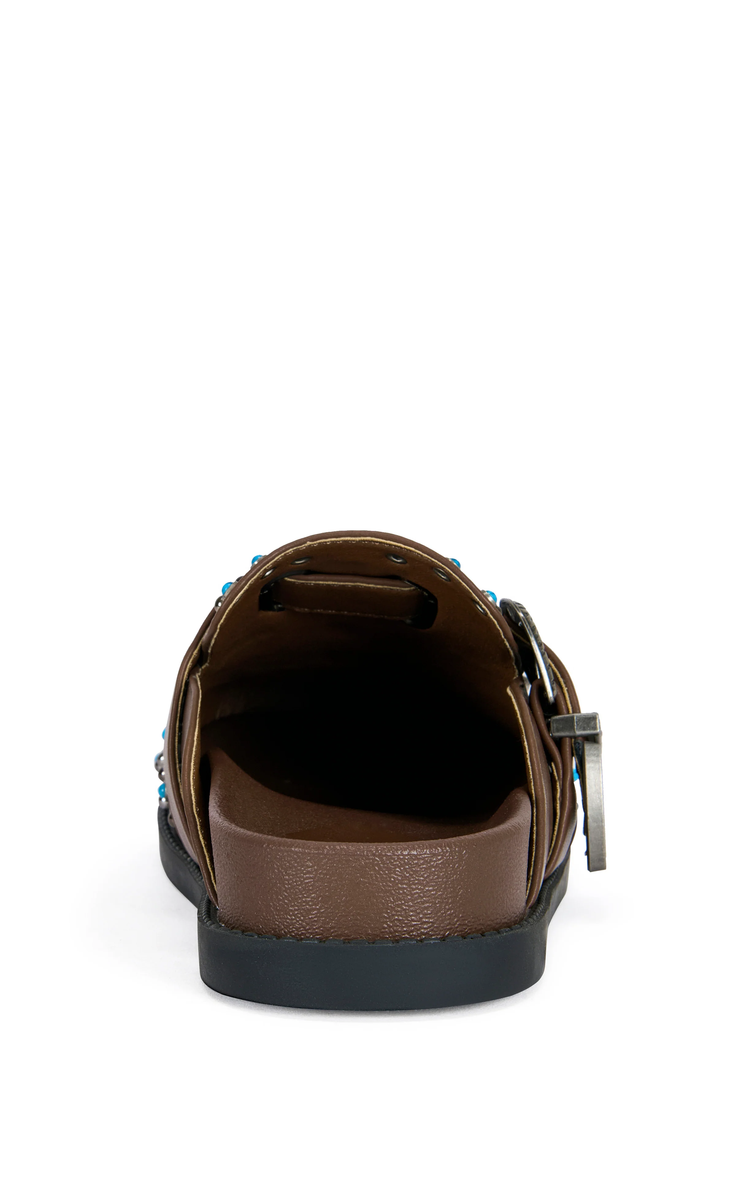 FLAIR-BROWN TURQUOISE FLAT MULE - Image 3
