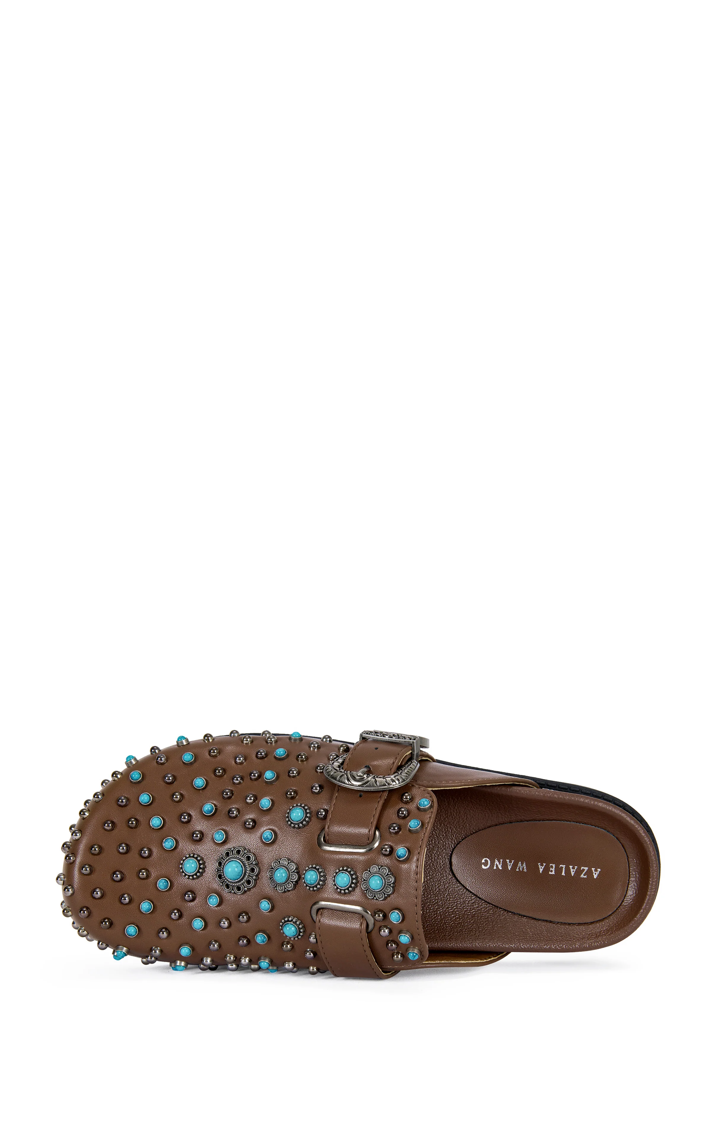 FLAIR-BROWN TURQUOISE FLAT MULE - Image 5