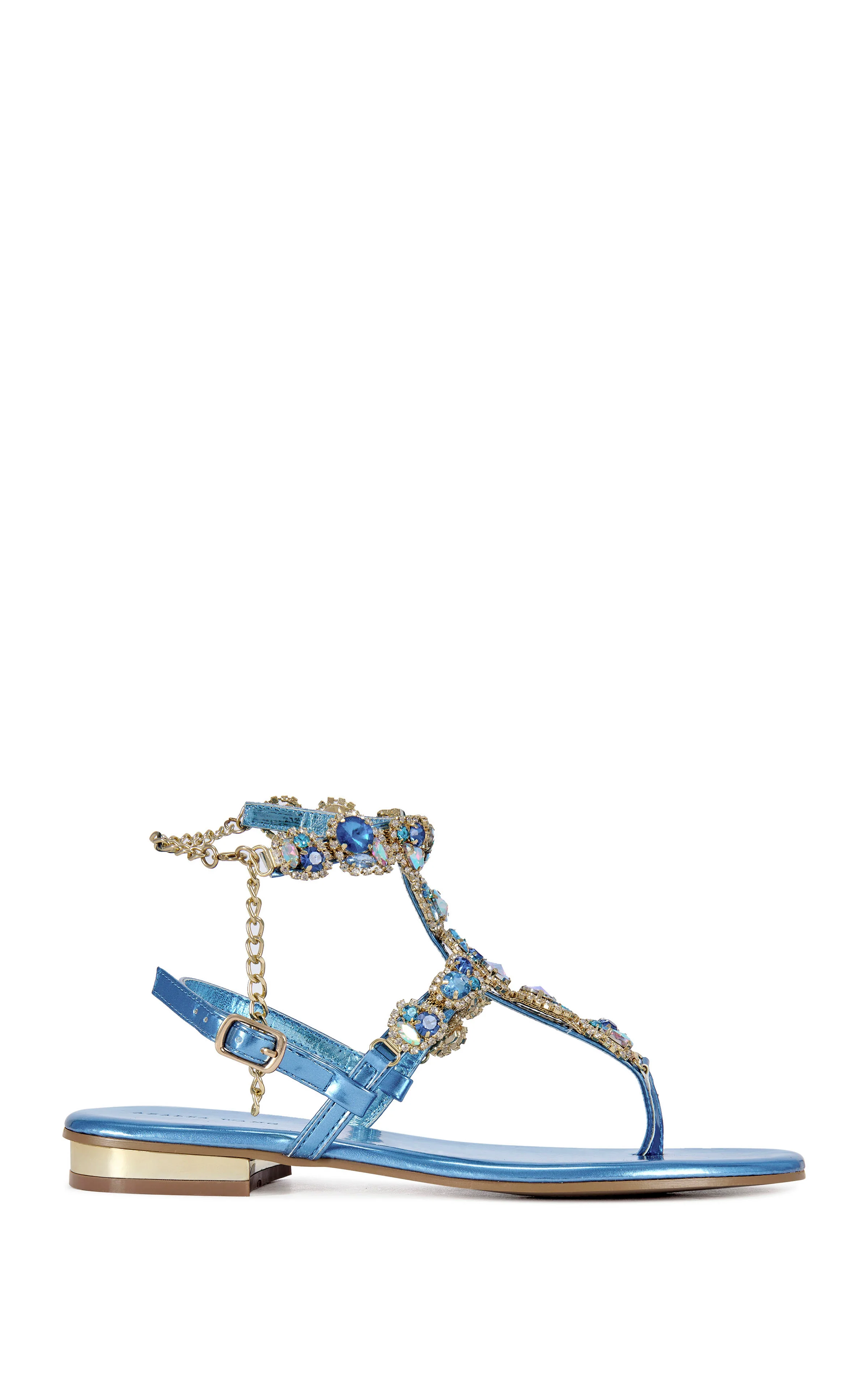 MARINELLA-BLUE FLAT SANDAL - Image 2