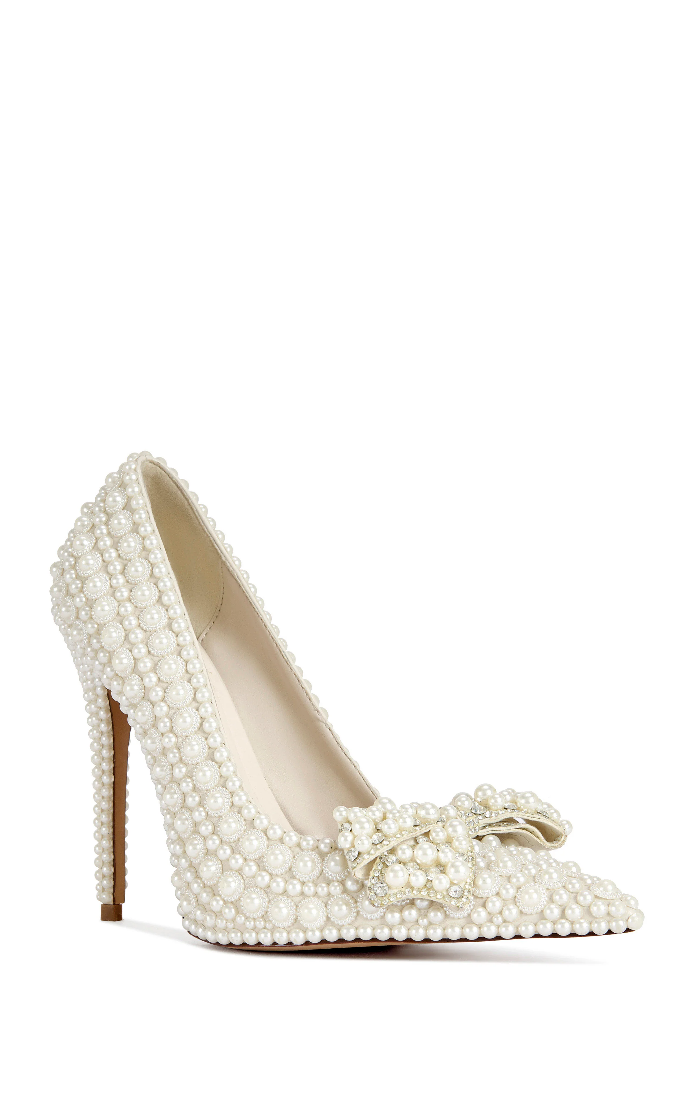 NAAMAH-WHITE PEARL STILETTO PUMP - Image 2