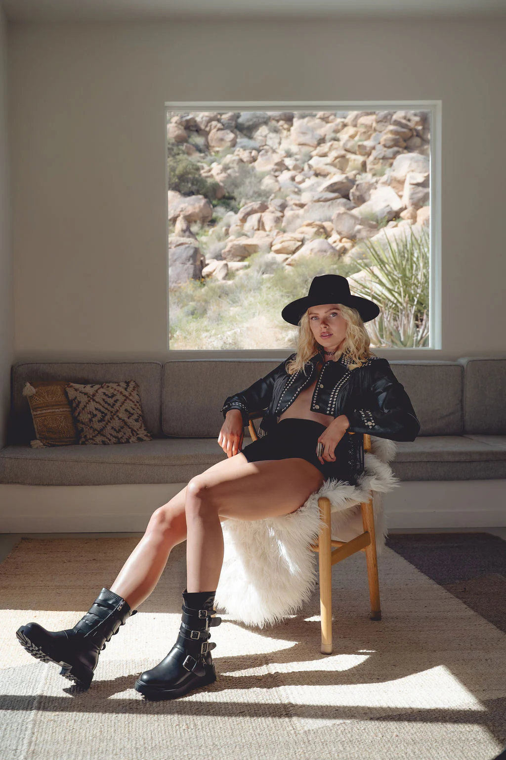 OAKLY-BLACK FRINGE WESTERN CROP JACKET - Image 8