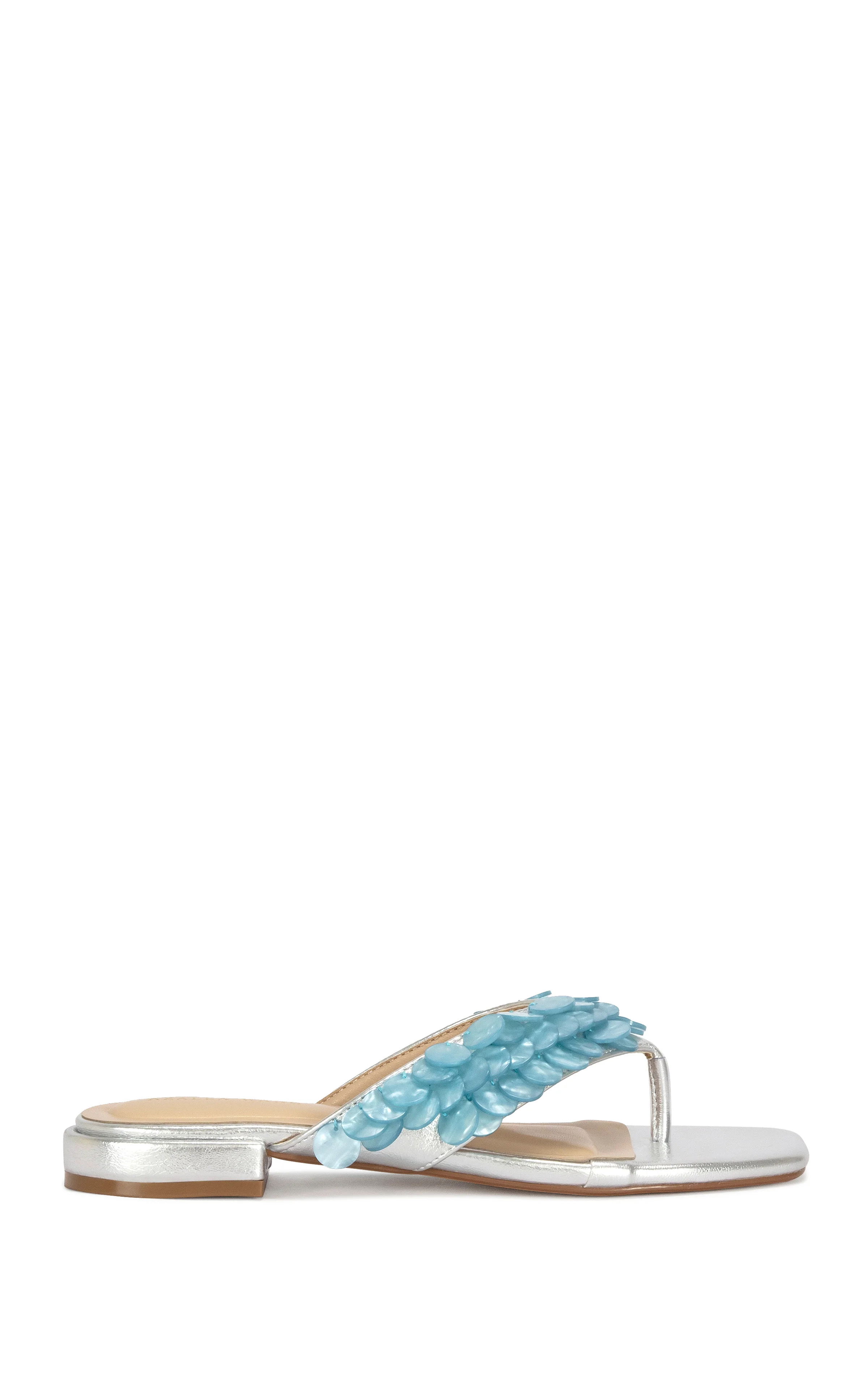 PEARLIA-SILVERMULTI MOTHER OF PEARL THONG FLAT SANDAL - Image 2