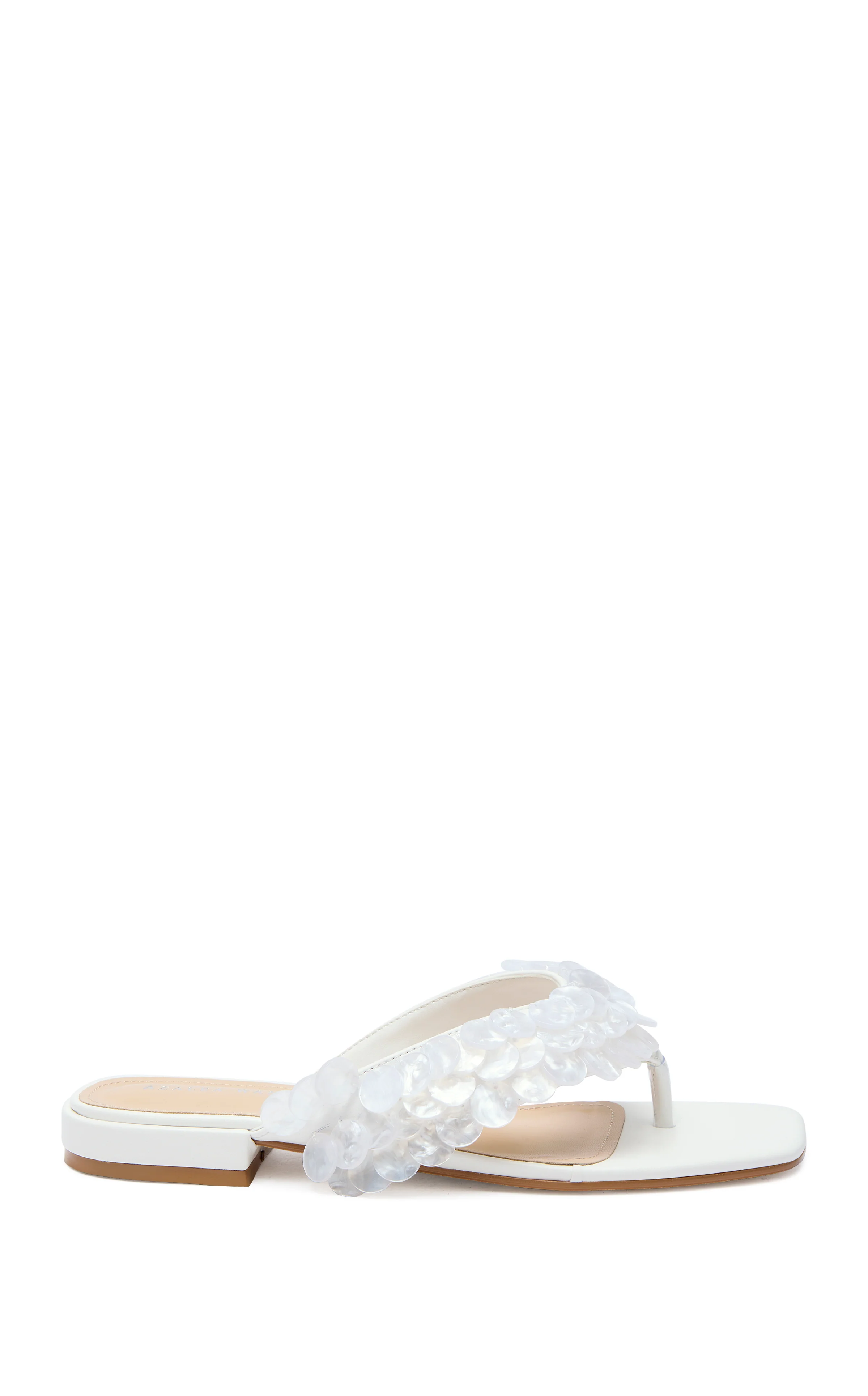 PEARLIA-WHITE MOTHER OF PEARL THONG FLAT SANDAL