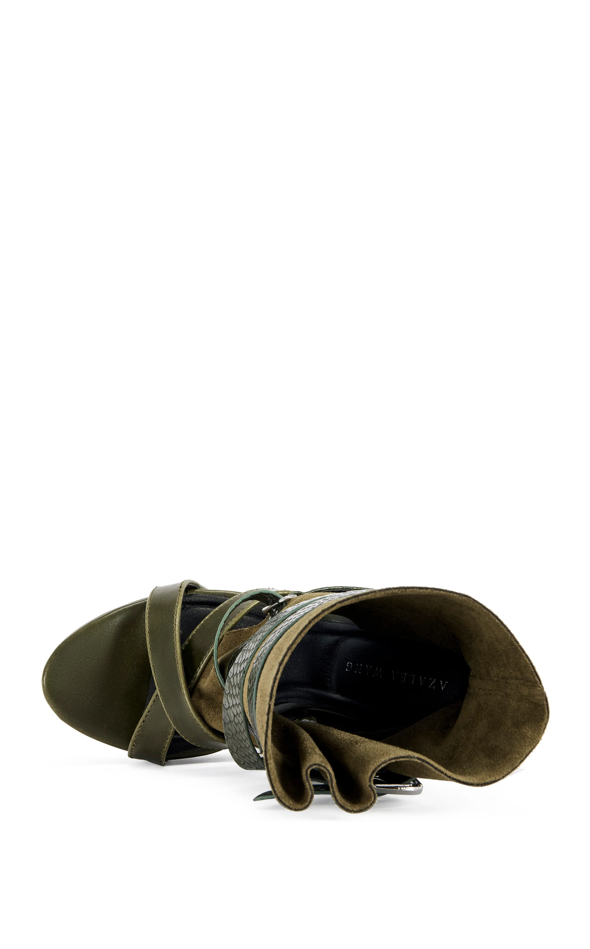 ROTHKO-OLIVE BELTED WEDGE SANDAL BOOTIE - Image 4