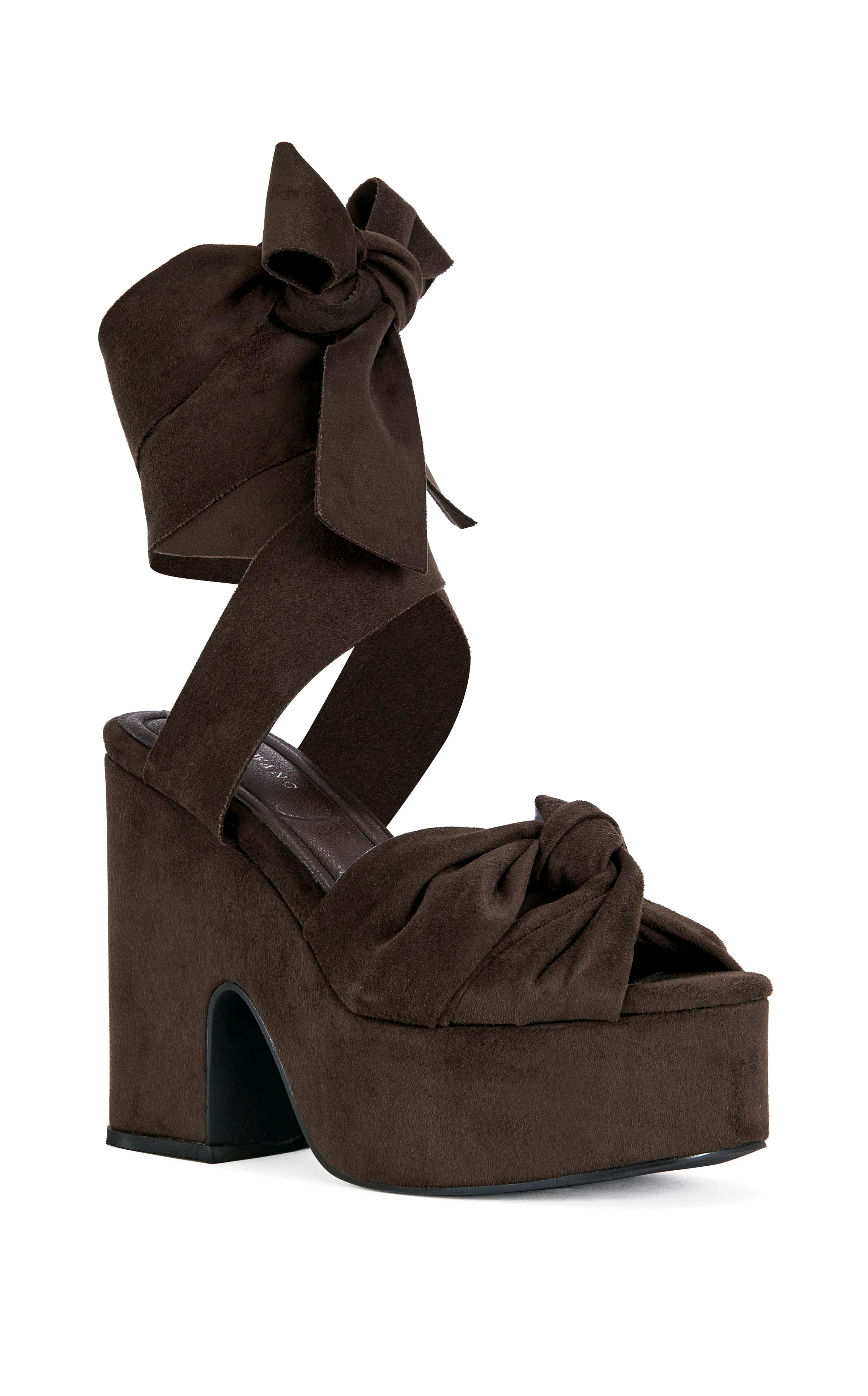 SAKI-CHOCOLATE PLATFORM WRAP-AROUND SANDAL - Image 2