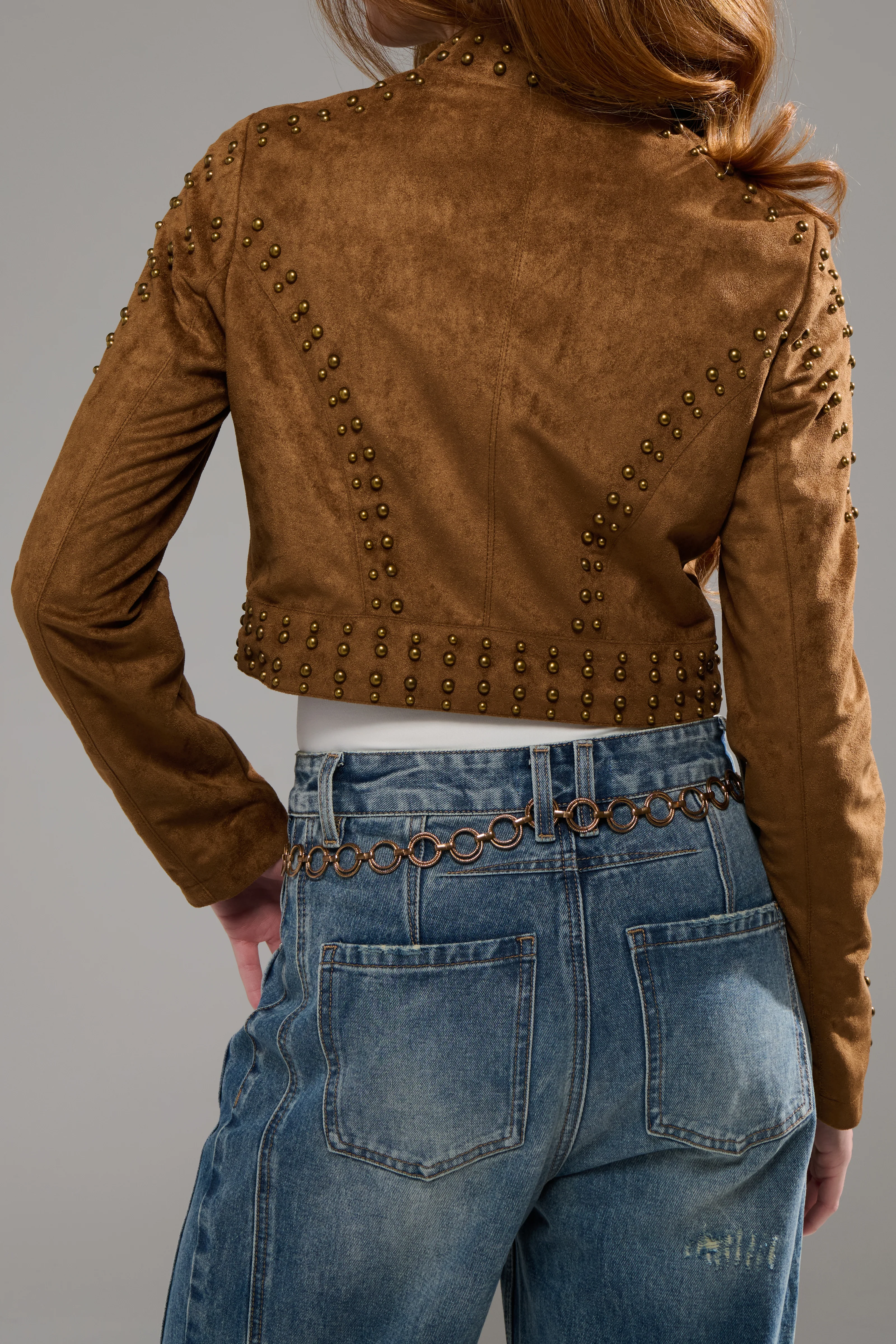 SILZA-BROWN MOTO JACKET - Image 3