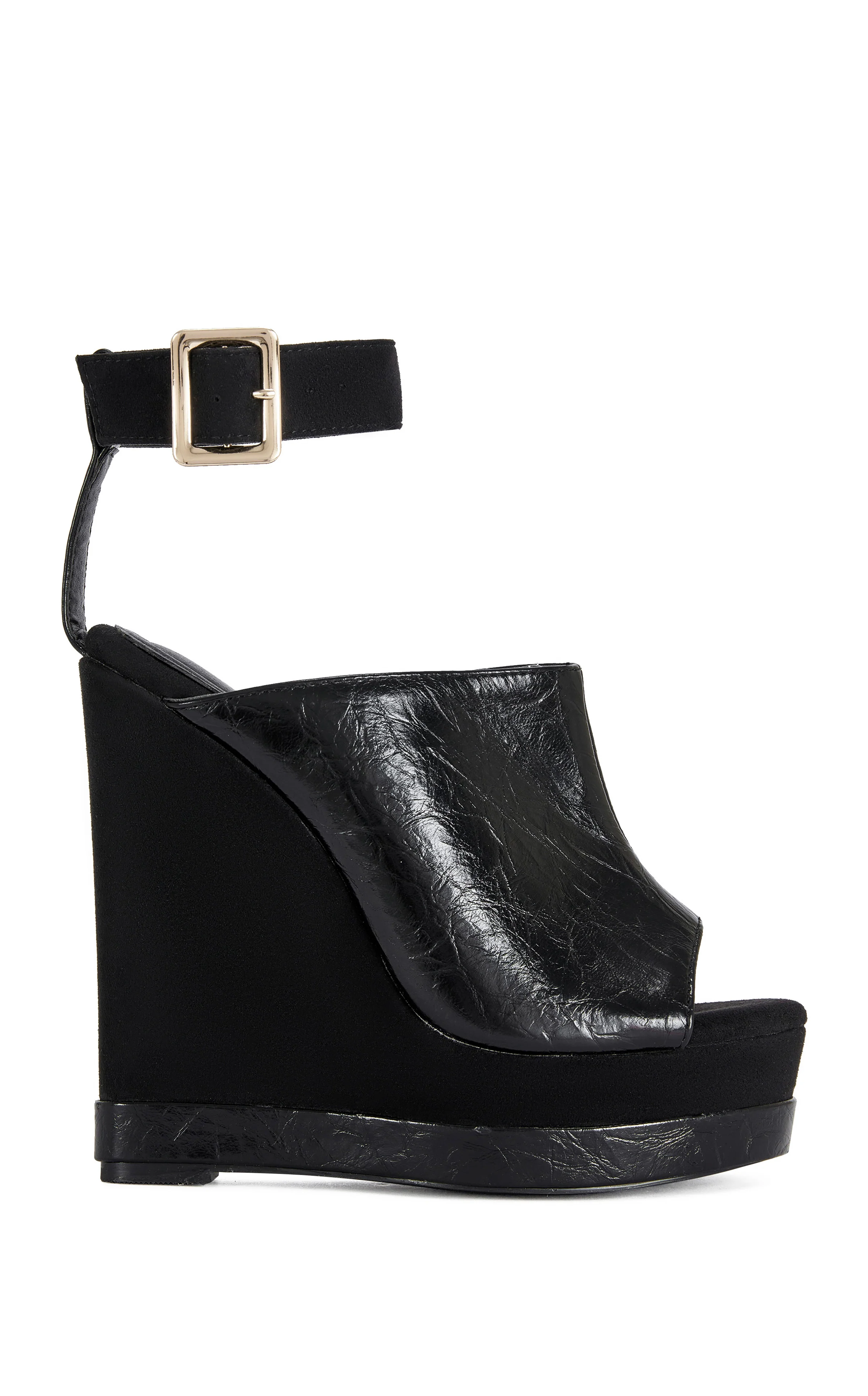 TANA-BLACK PLATFORM WEDGE SANDAL