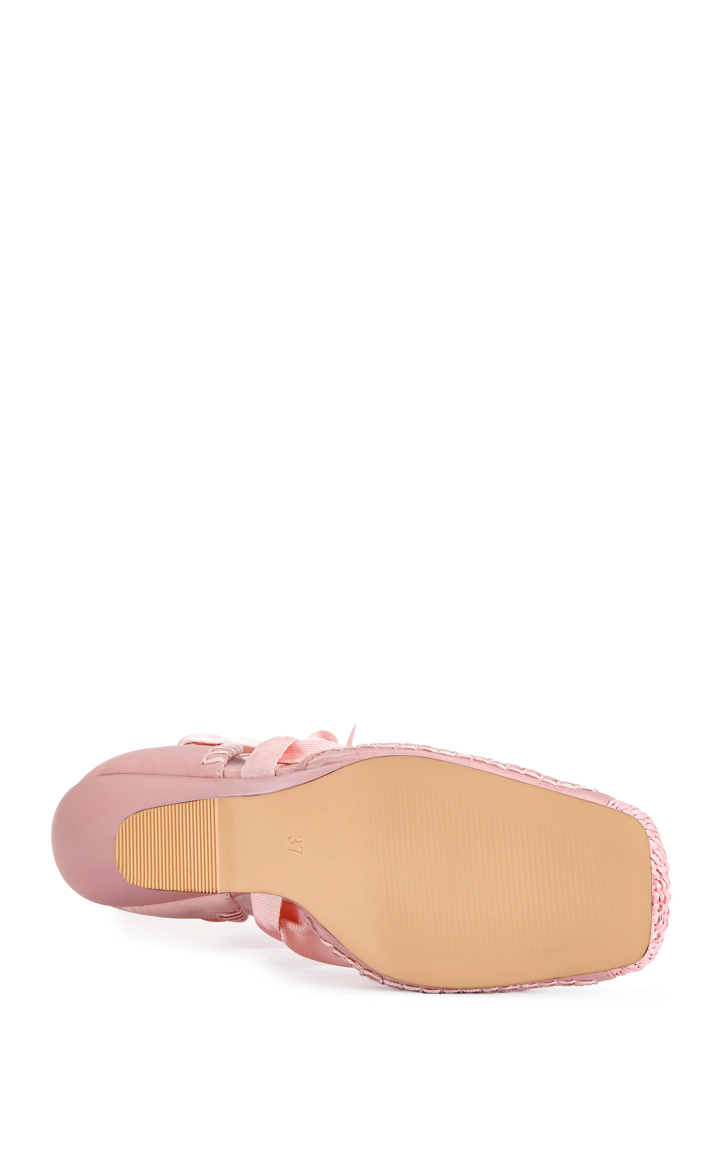 TENDU-PINK BALLERINA WRAP-AROUND WEDGE PUMP - Image 5