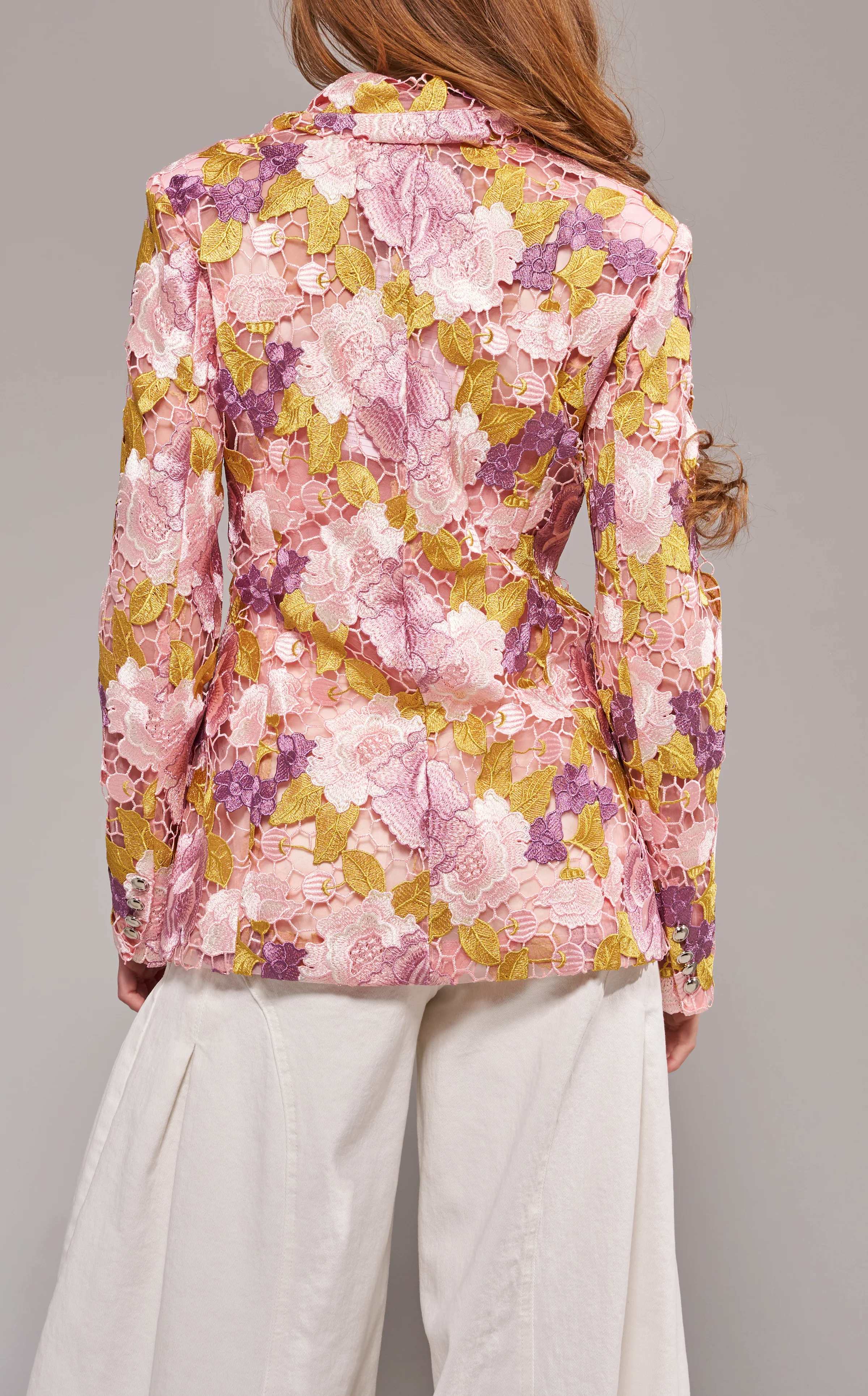 THALENA-PINKMULTI FLORAL LACE BLAZER - Image 4