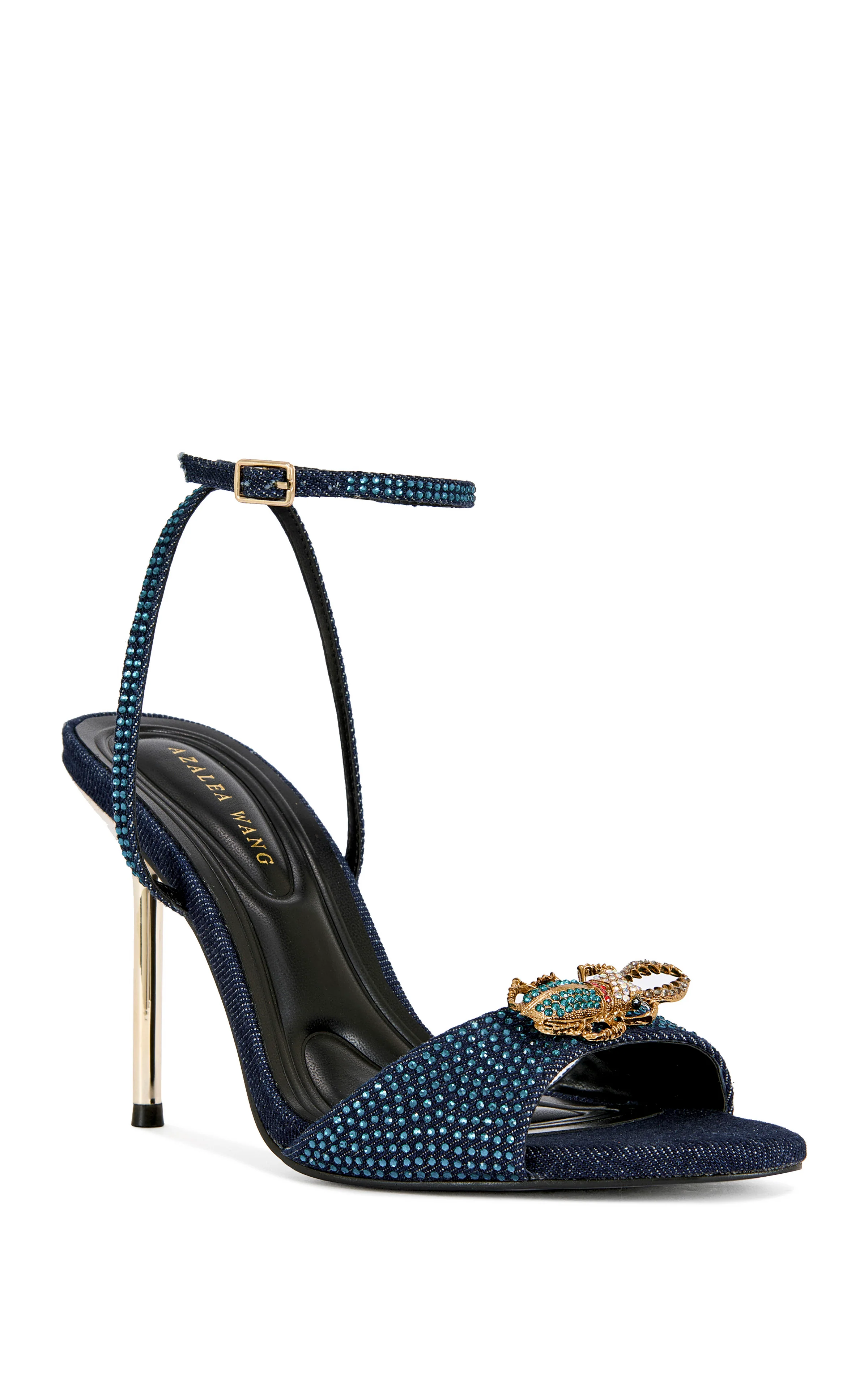 TREETOK-DENIM EMBELLISHED STILETTO SANDAL - Image 2