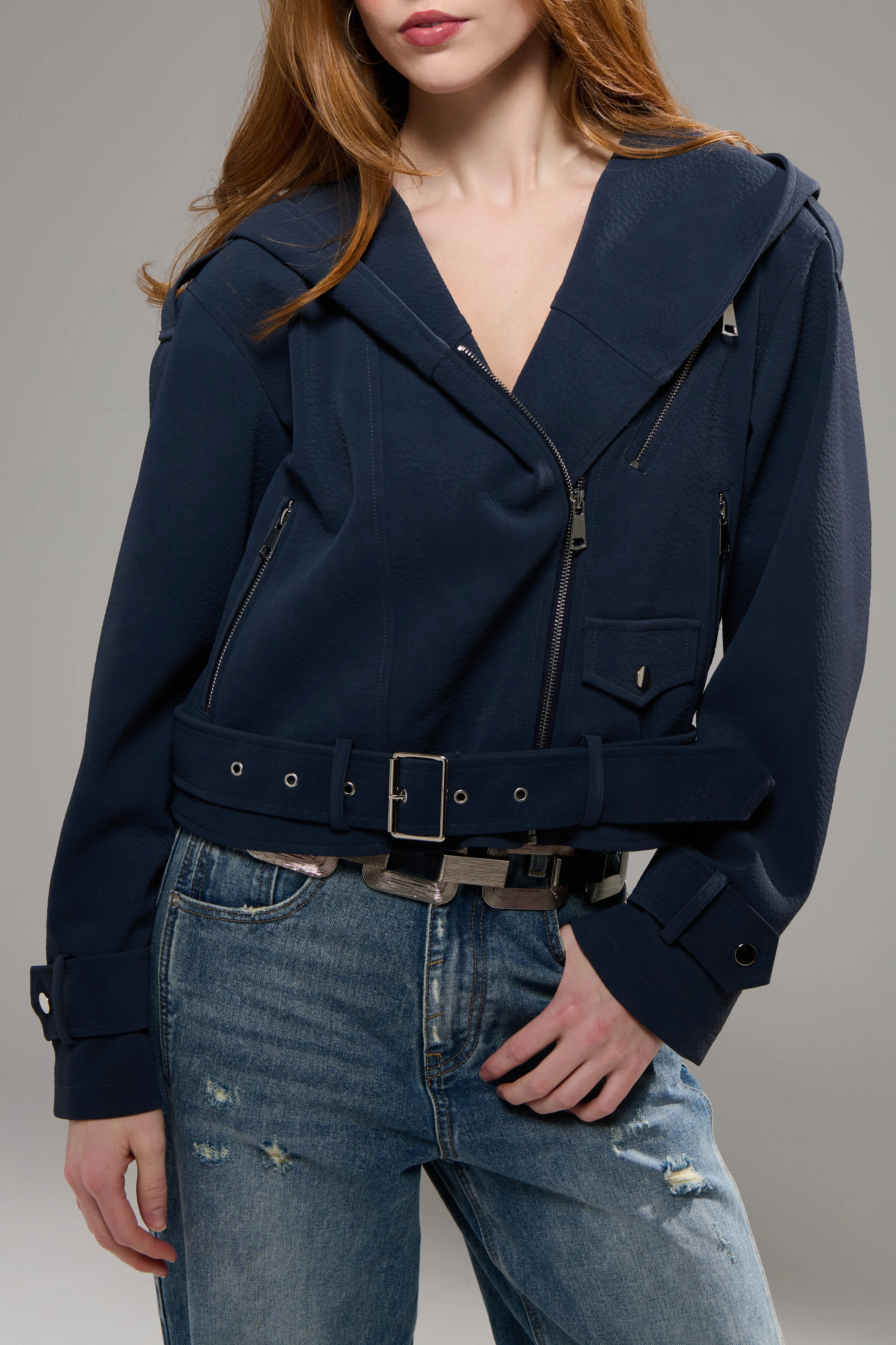 VANTA-NAVY MOTO JACKET - Image 3